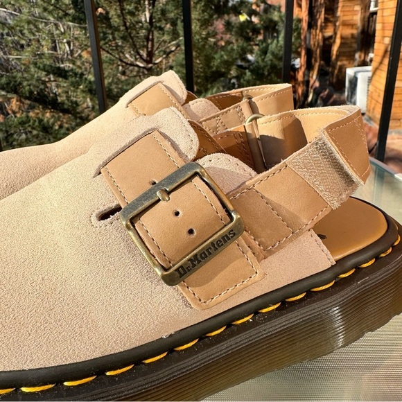 New Dr. Martens Jorge II Slingbacks Mule Sandal Shoes Suede Tan Biege Buckle - Picture 9 of 14